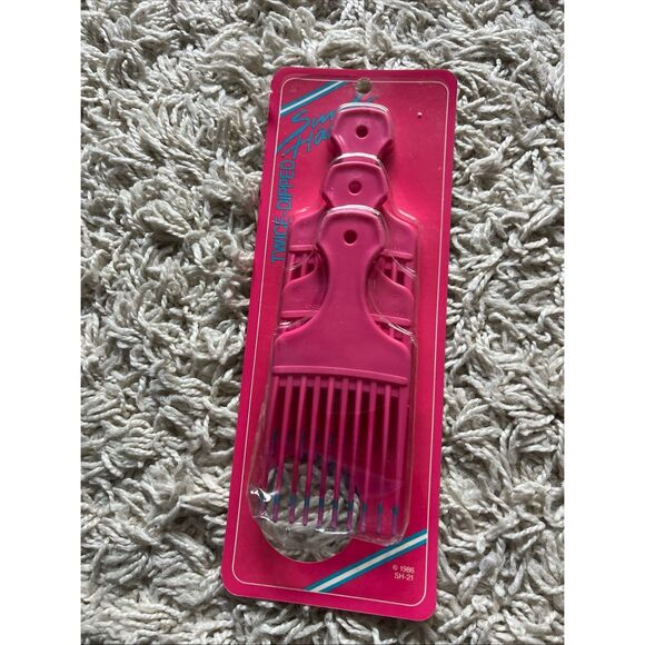 Sund Haaren Twice Dipped “Touch Me” Tips Comb & Piks 1986 Pink White Blue 3 Pack - Picture 4 of 8